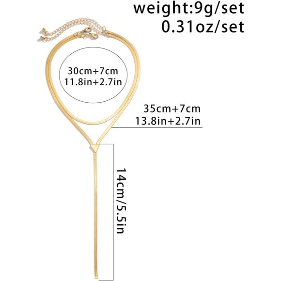 Chunky Gold Choker Necklace for Women,Trendy Silver Statement Necklace Long Snak - Picture 2 of 7